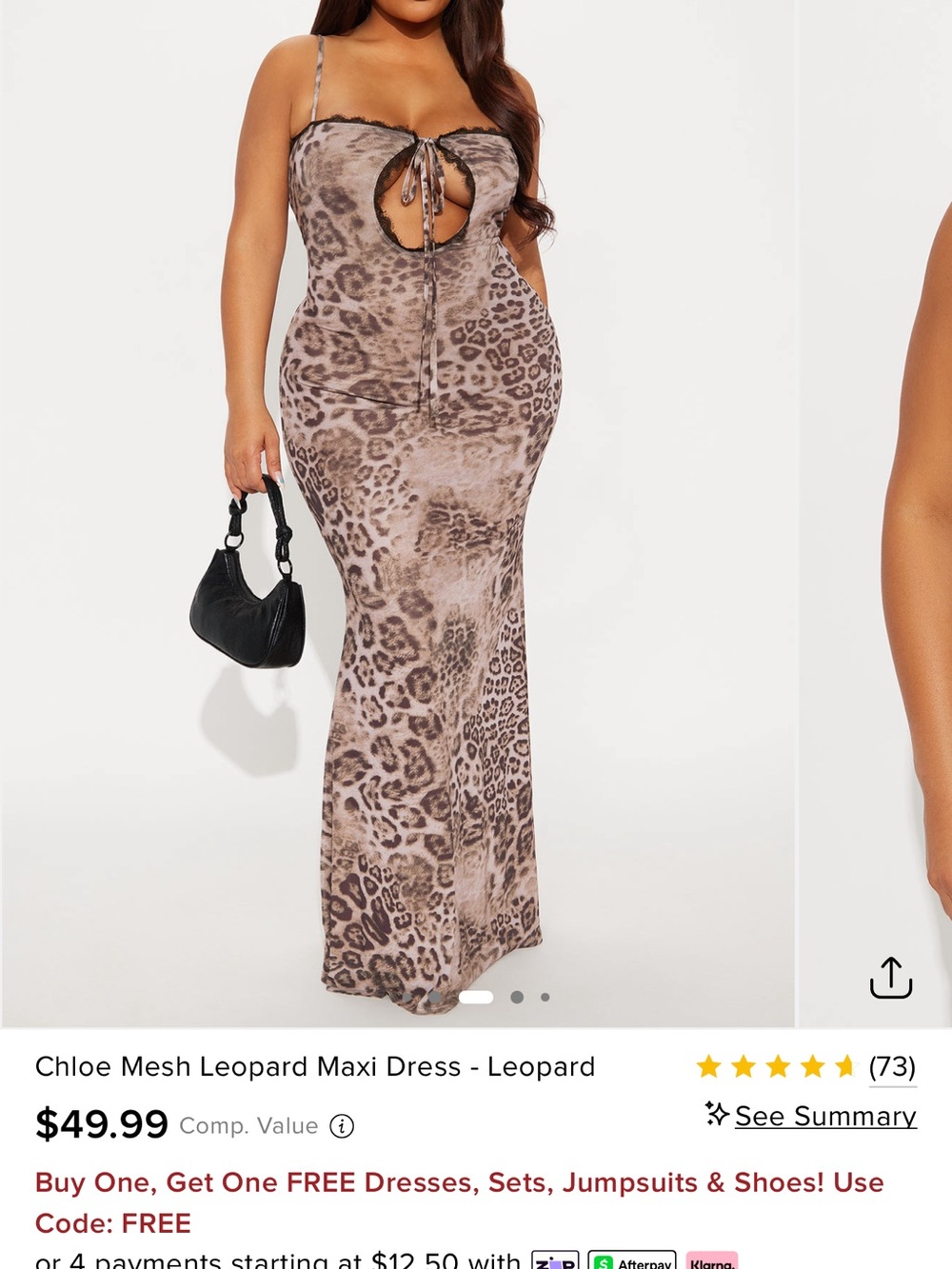 Fashion Nova Leopard-Print Tie-Front Maxi Dress - Brown